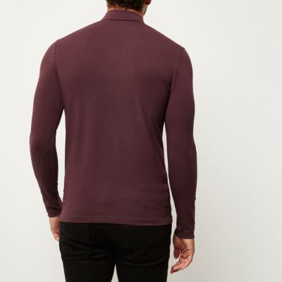 Maroon muscle fit polo top